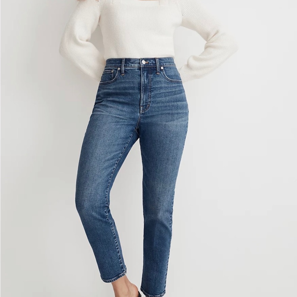 Madewell high waist The Perfect Vintage Jean straight leg ,no rips, Stretch 26